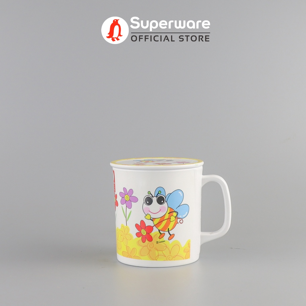 Ly Có Nắp Họa Tiết Bobby Bee Dễ Thương 100% Melamine | Superware Thái Lan | CL342-3.5