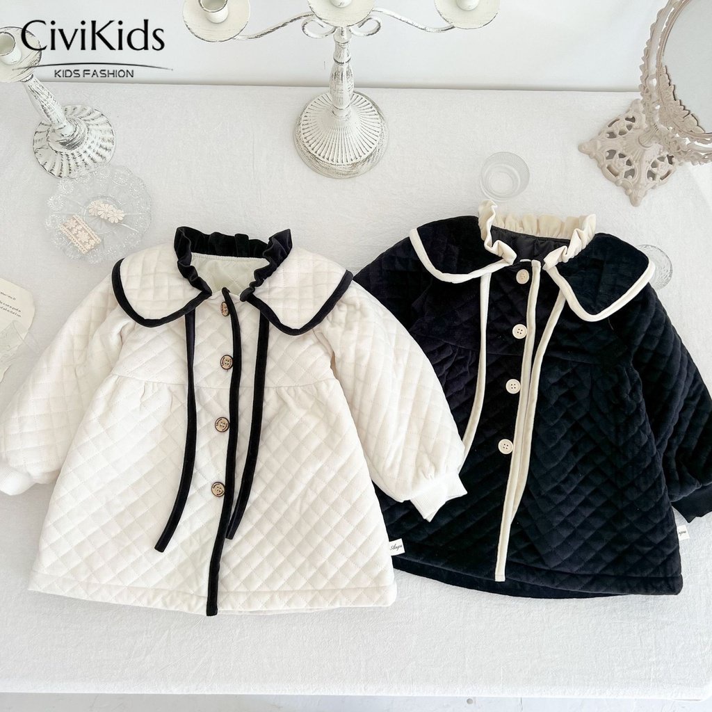 Áo Khoác Đệm Cotton Thời Trang Dành Cho Bé Gái Sơ Sinh 2374