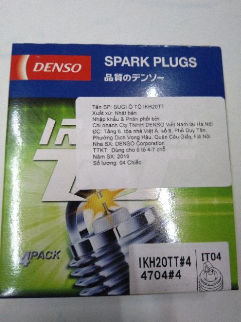 Bugi Denso Iridium IKH20TT - Giác 16 chân dài ren 14 - Giá trên 1 cái