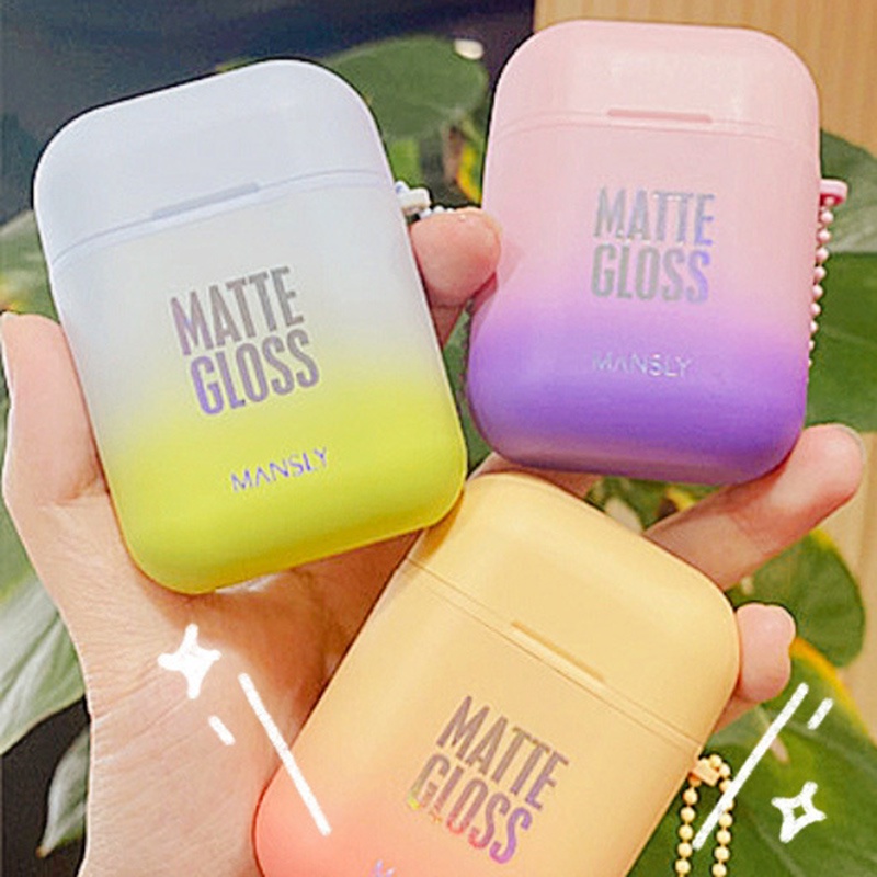 Son môi mờ không thấm nước lâu trôi tai nghe son môi ống đôi lip glaze lip mud set dễ lên màu và không dính cốc son bóng ryvn