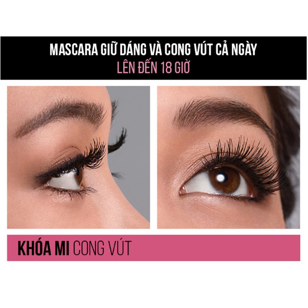 Mascara Dài Mi Và Cong Mi Maybelline New York Hyper Curl Waterproof Không Lem Không Trôi 9.2ml