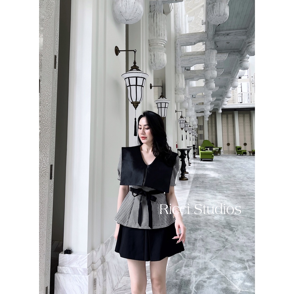 Áo V10 Nancy Shirt Ricci thiết kế chất liệu chéo hàn sợi cao cấp mềm mát | RICCI OFFICIAL