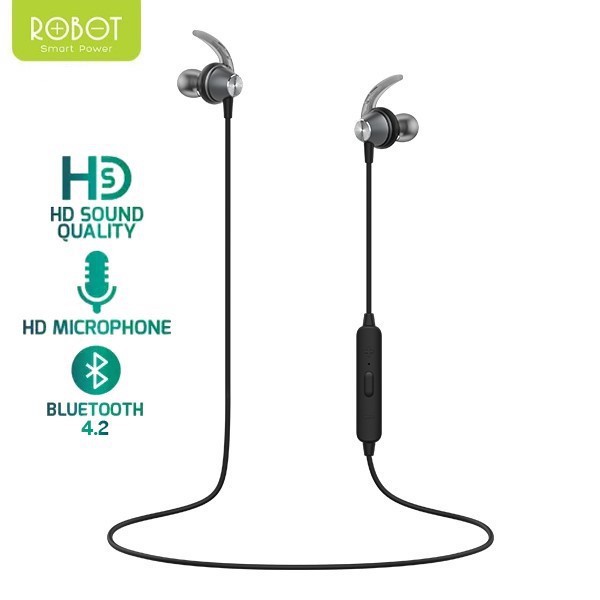 Tai Nghe Bluetooth-Kiểu Dáng Thể Thao-Âm Thanh Trung Thực Sắc Nét -ROBOT R5- BẢO HÀNH 1 ĐỔI 1 CHÍNH HÃNG