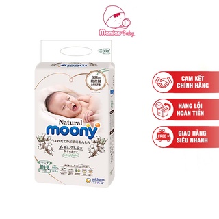 Bỉm Moony [FREESHIP] Bỉm Moony Natural Nội Địa Chính Hãng - Bỉm Moony Dán/Quần Đủ Size NB63/S58/M48/L36/XL32