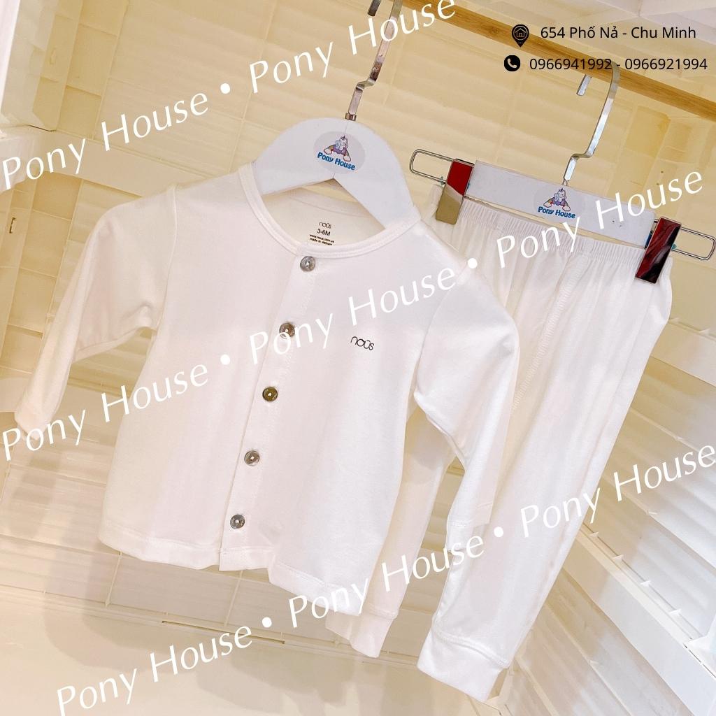 Bộ Quần Áo Dài Tay Nous Cài Thẳng (Cài Giữa) Nu Petit Size Cho Bé Trai Bé Gái 0-3 Tháng Đến 9-12 Tháng (0M-3M-6M-9M-12M)