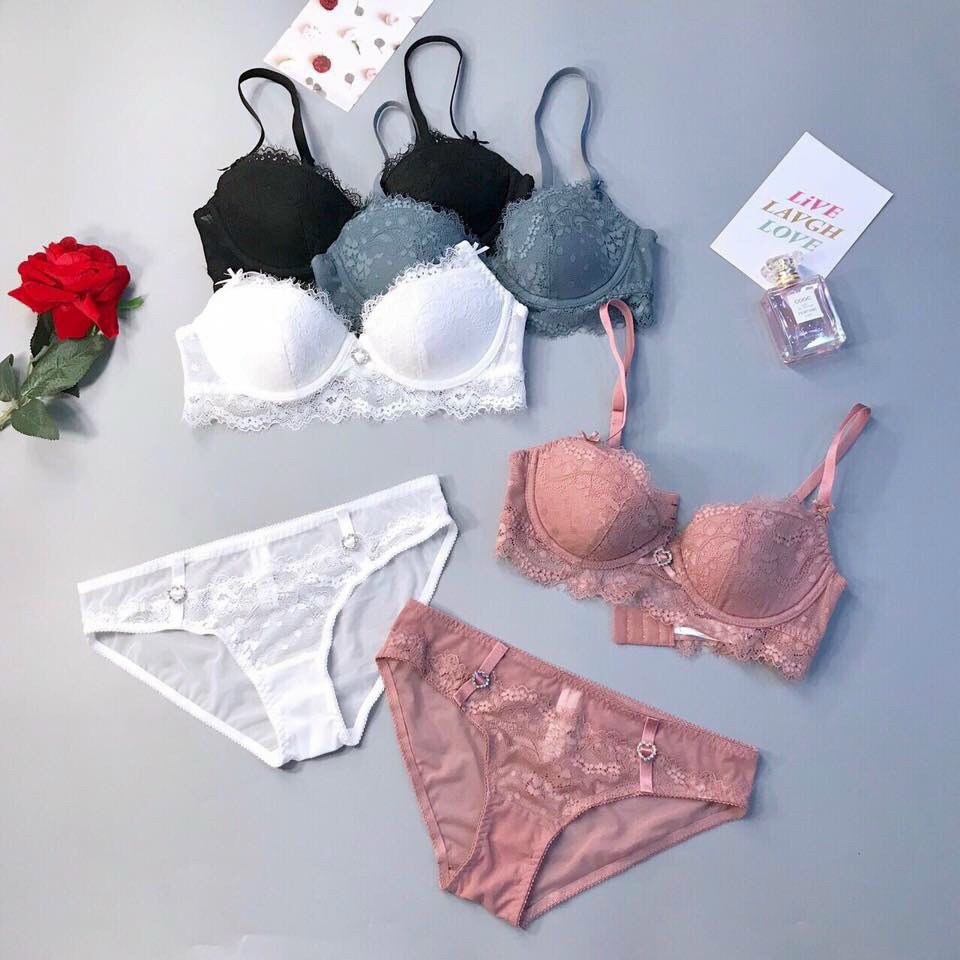 Bộ lót Charm không mút SIÊU XINH, có gọng, ren mềm mịn, nâng ngực | BigBuy360 - bigbuy360.vn