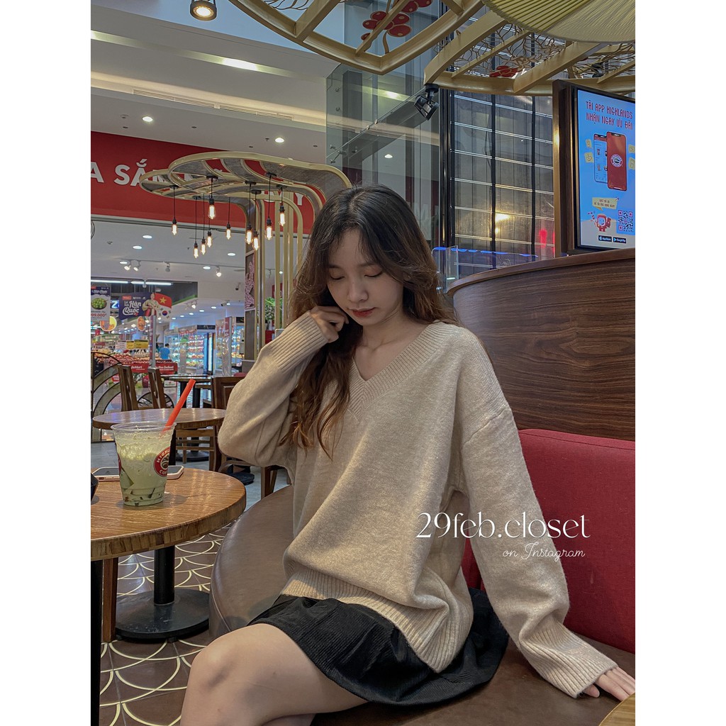 [Ảnh thật/Video] Áo len cổ tim lông thỏ mềm mịn - 29feb.closet | BigBuy360 - bigbuy360.vn