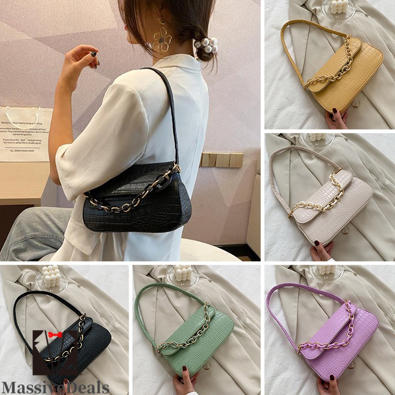 CROCODILE túi đeo vai dành cho nữ Xách Nữ Giả Da Cá Sấu Phong Cách Vintage