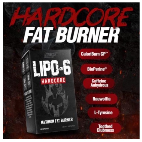 Lipo 6 Hardcore Hỗ Trợ Đốt Mỡ Trong Tập Luyện Nutrex Lipo6 Hardcore kèm quà