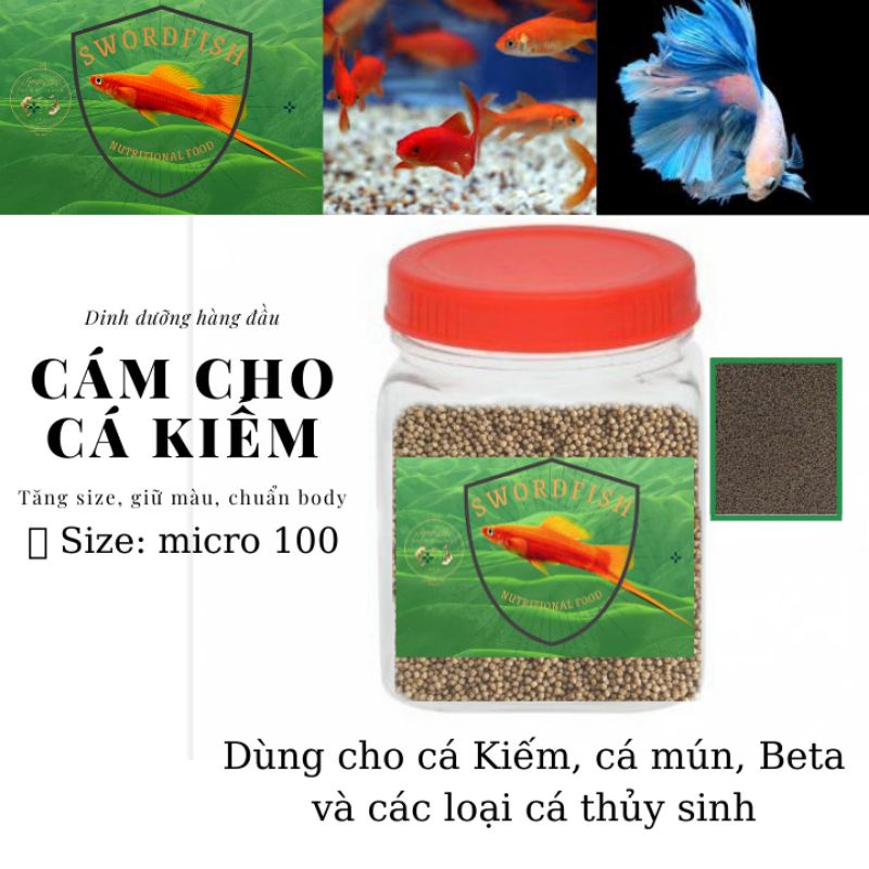 Hộp 50g thức ăn viên nổi cho Cá kiếm, beta,thủy sinh