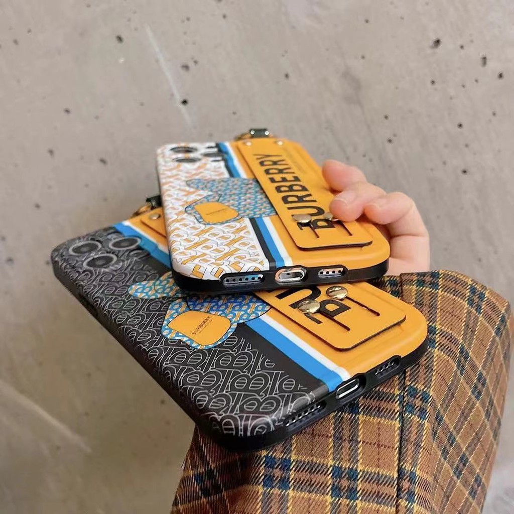 Ốp điện thoại trang trí logo Burberry kèm dây đeo iPhone 13ProMax 13 13pro 11ProMax 11 X Xs Xr XsMax 12 12pro 12ProMax