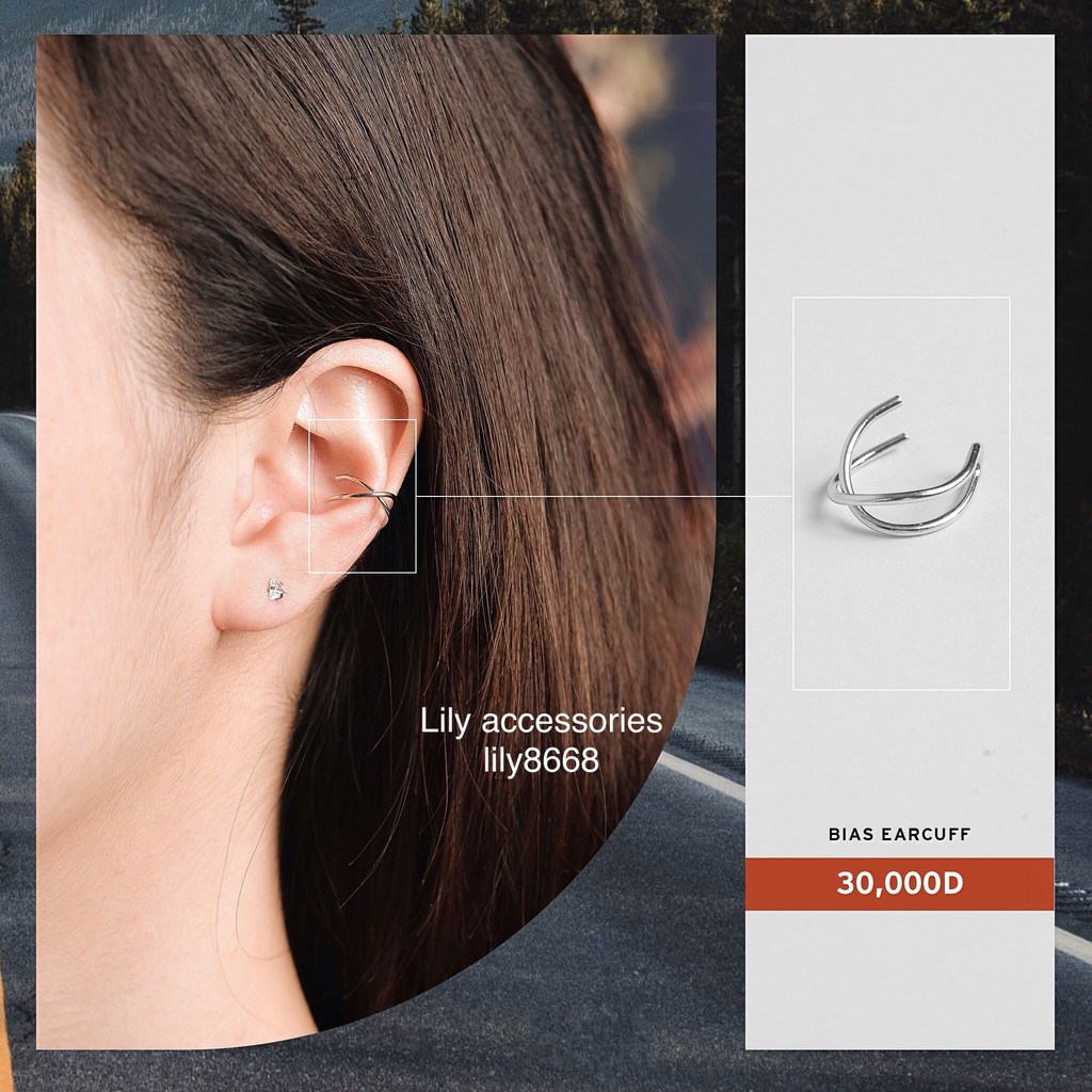 Bias Helix Ear Cuff kẹp tai thanh chéo không cần xỏ lỗ không gỉ không đen cho nam nữ Unisex