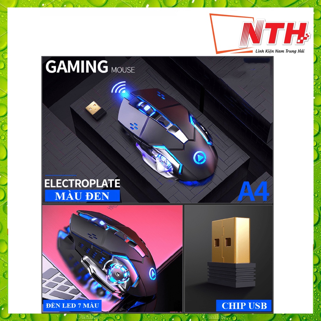 Chuột không dây chuyên game pin sạc YINDIAO A4 Led 7 màu