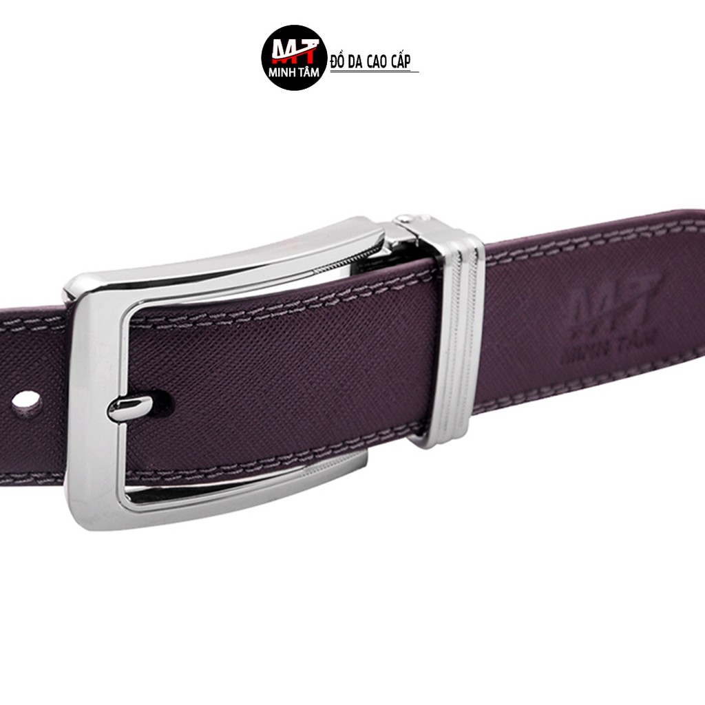 Thắt lưng nam Minh Tâm da Saffiano , khóa kim kẹp MT531-01H