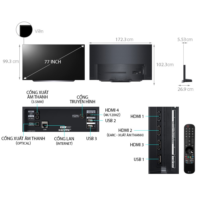 OLED Tivi 4K LG 77 inch 77C1PTB ThinQ AI Mới 2021 . | BigBuy360 - bigbuy360.vn