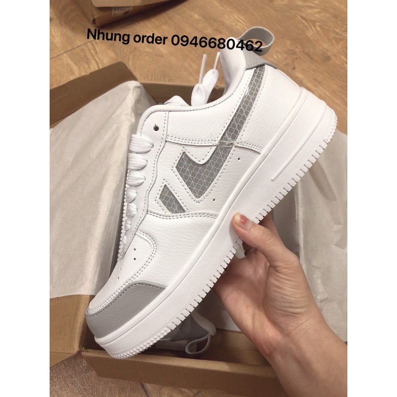Giày sneakers nam nữ mác vuông logo phản quang in chữ new art Xịn Đẹp