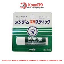 Son dưỡng môi omi menturm của Nhật (thỏi 4gr), giúp làm mềm môi, chống nứt nẻ cho môi, vị bạc hà thơm mát - Konni39