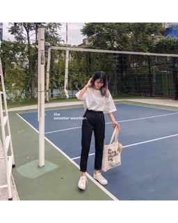 Quần baggy đen ống côn TSW