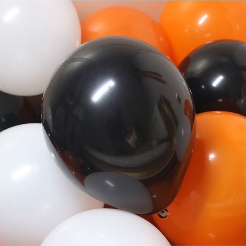 Bóng tròn da cam, đen trang trí halloween