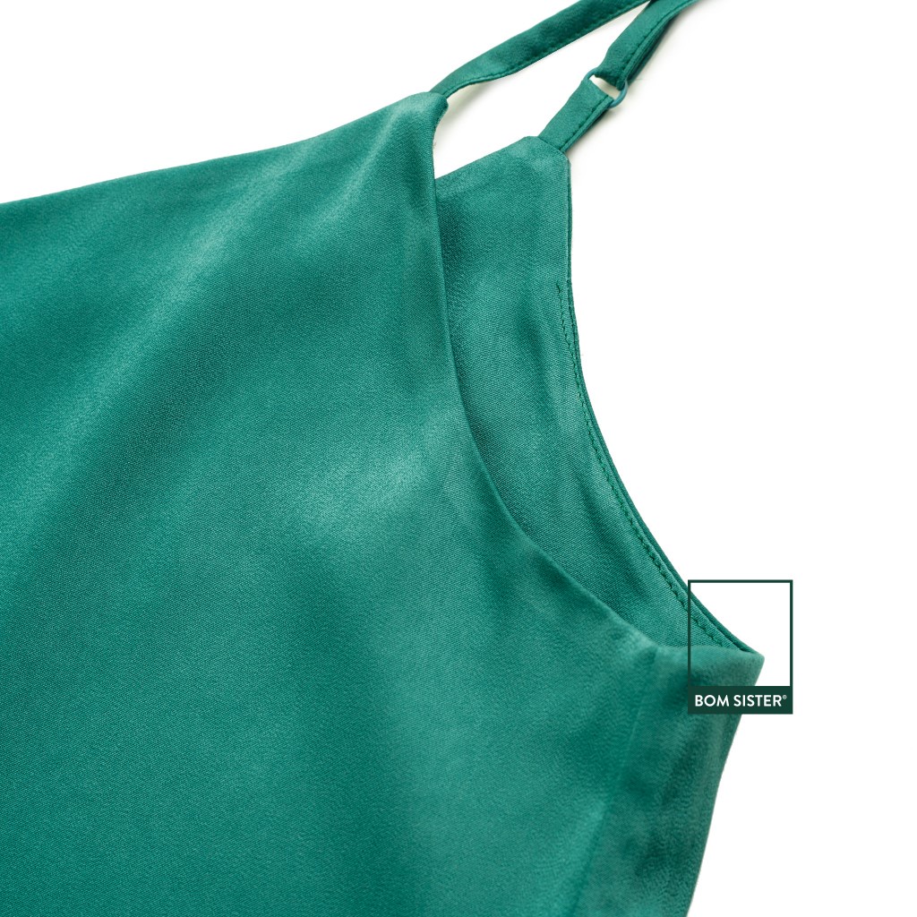 Áo satin hai dây màu trơn BOM SISTER MU9001