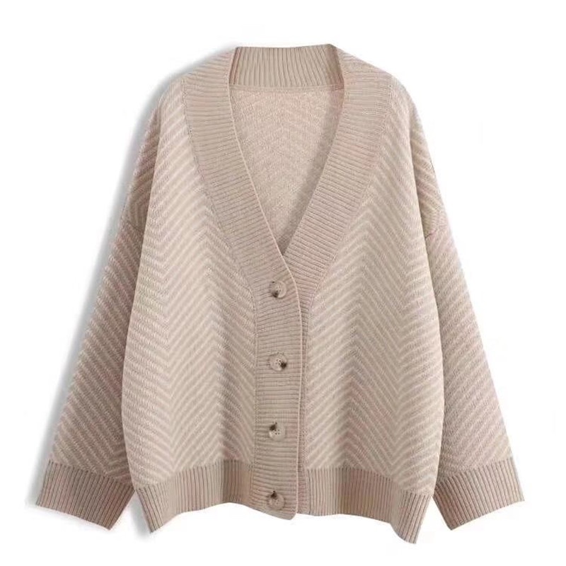 Áo khoác cardigan tay dài kẻ sọc
