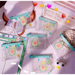TÚI NHỎ MINI ĐỰNG TIỀN TRONG SUỐT HÌNH TRÁI BƠ - BÓP NHỎ ĐỰNG VẬT DỤNG CÁ NHÂN HÌNH TRÁI BƠ XINH XẮN