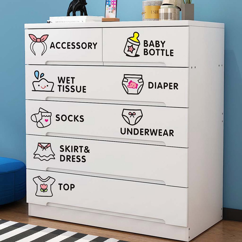 Bộ Sticker Dán Trang Trí Tủ Quần Áo Xinh Xắn