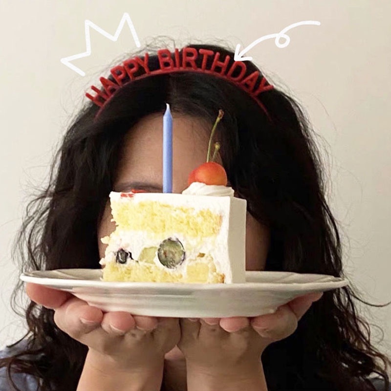 Băng Đô Hình Bánh Kem Sinh Nhật Phong Cách Hàn Quốc
