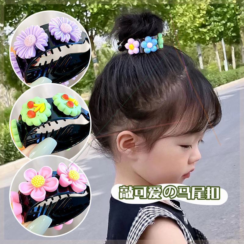 Kẹp Tóc Hình Hoạt Hình Phối Cục Bông Xinh Xắn Phong Cách Hàn Quốc Cho Bạn Gái