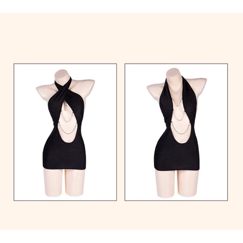 MY1842 - Váy Nhũ x Dây Đính Đá Siêu Sáng Nổi Bật Concept Sexy - Đầm Gợi Cảm @lingerie.sm.toys