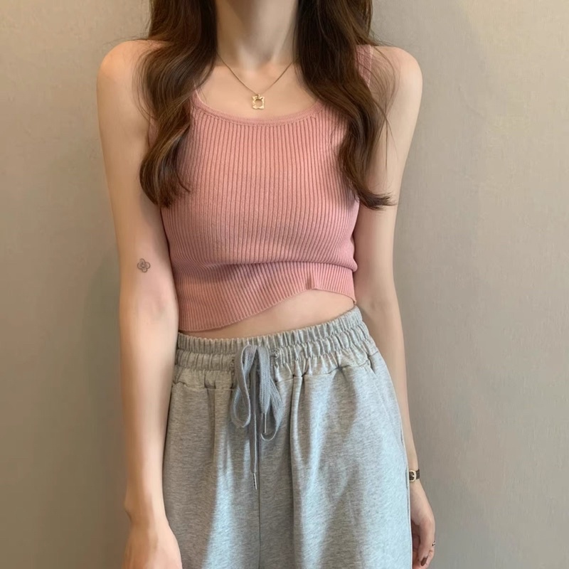 [Mã FAMARAL2 giảm 10K đơn 50K] MS421 Áo ba lỗ croptop len tăm basic Quảng Châu | WebRaoVat - webraovat.net.vn