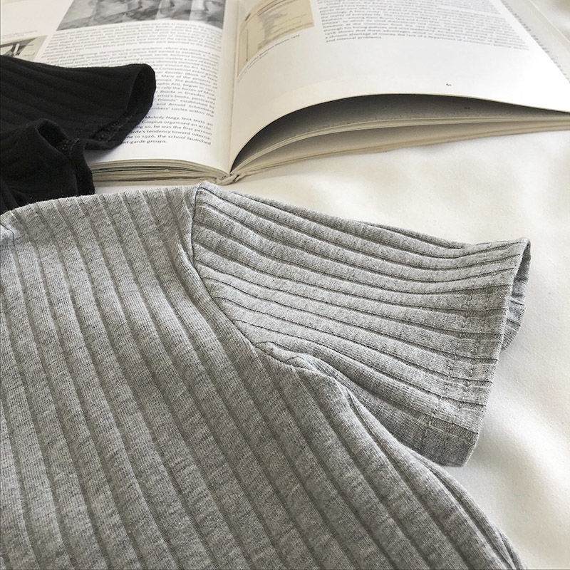 Áo polo IELGY tay ngắn màu trơn eo cao thời trang mùa hè cho nữ