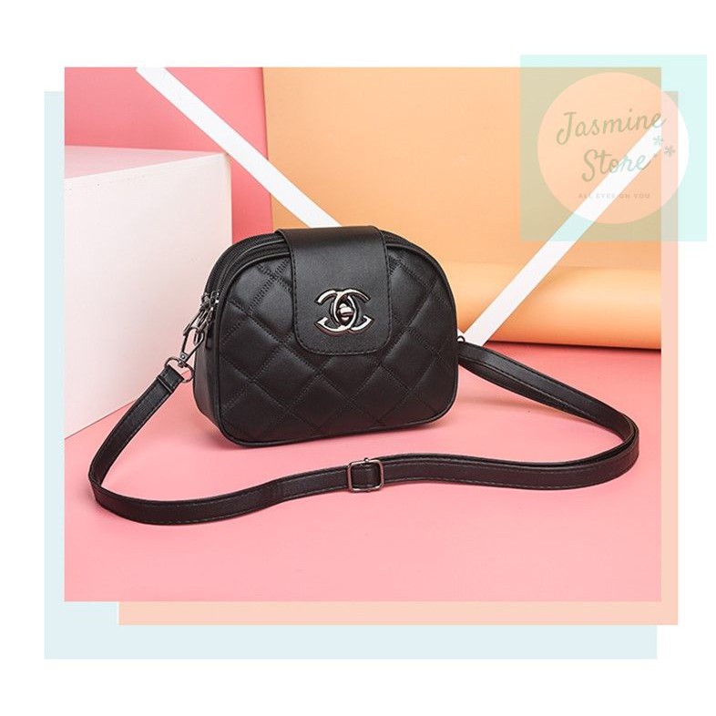 Túi Xách Da Trơn Đẹp CC SAMIE Họa tiết Trám Sành Điệu Thời Thượng Style Korea JASMINE STORE
