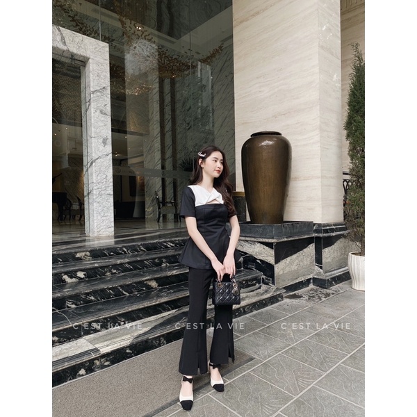 Áo cổ xoắn thiết kế C'est la vie | BigBuy360 - bigbuy360.vn