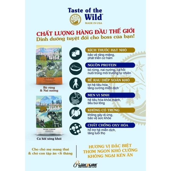 Thức Ăn Hạt Cao Cấp Taste Of The Wild Cho Chó (Nhập khẩu Mỹ)