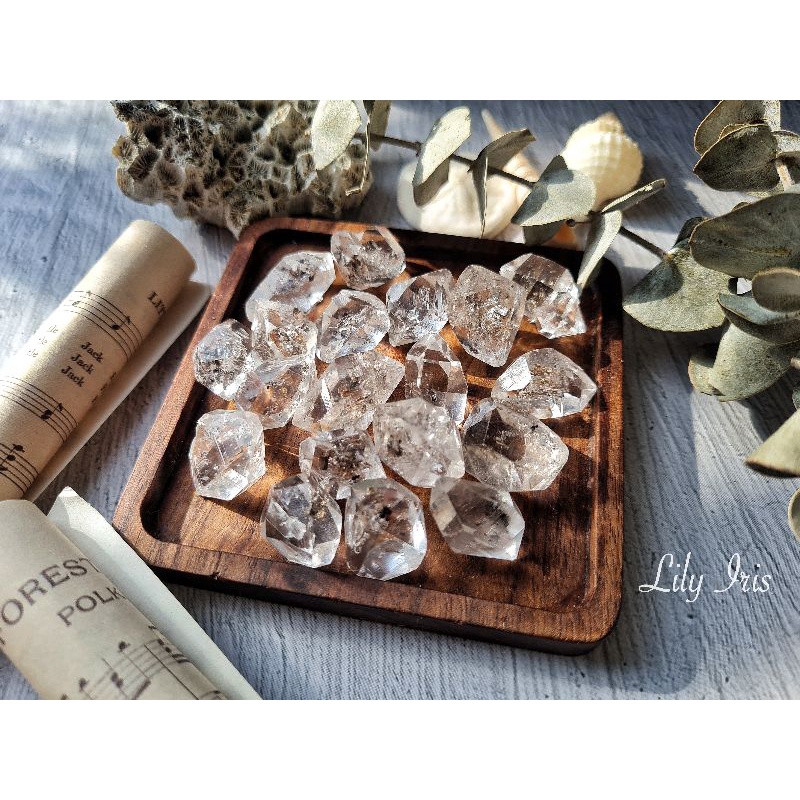 Đá thô tự nhiên Herkimer thanh tẩy, làm handmade, sưu tầm..