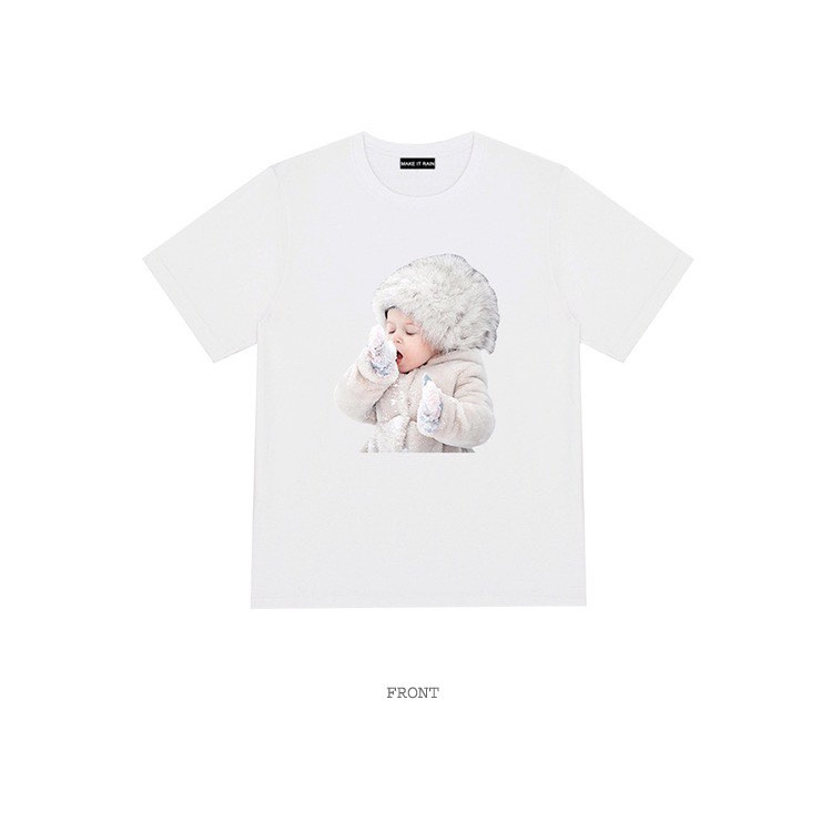 Áo thun tay lỡ ADLV baby face Snow, tee cotton nam nữ unisex,Cocmer_vn