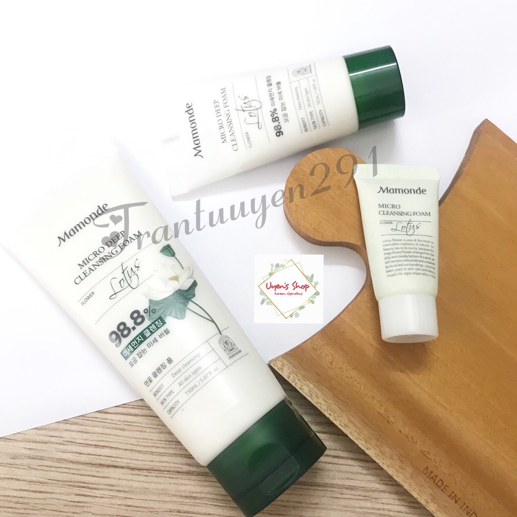 Sữa rửa mặt Mamonde Lotus Micro Deep Cleansing Foam 50ml/150ml | BigBuy360 - bigbuy360.vn