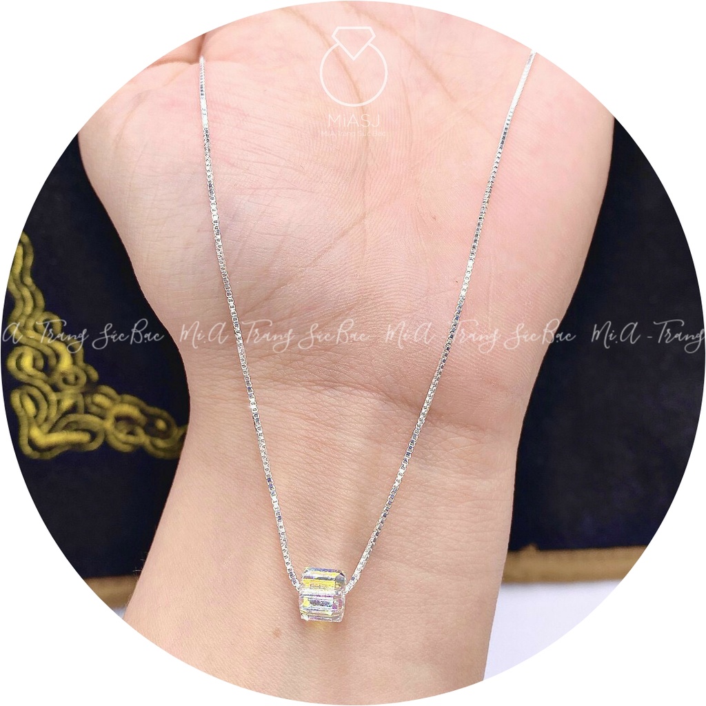 Dây chuyền nữ bạc Ý S925 MiASJ thời trang kèm mặt đá pha lê cao cấp DM0008
