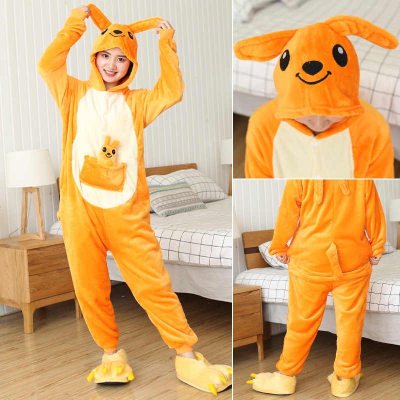 Bộ Đồ Ngủ Liền Thân Hóa Trang Kigurumi Kangaroo Cho Người Lớn Dịp Halloween