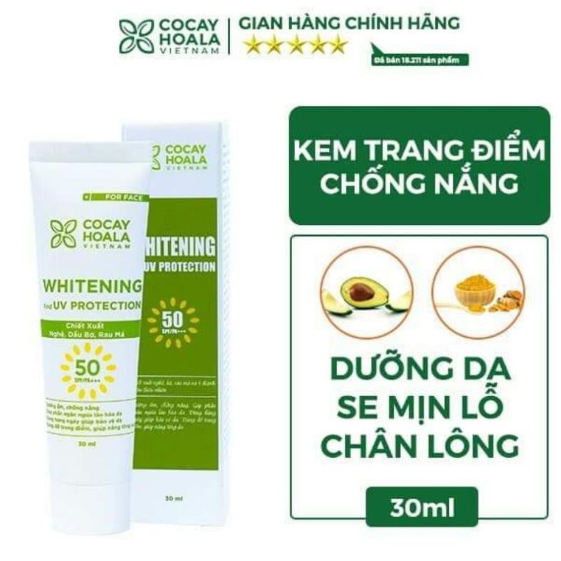 Kem Bơ Nghệ Cocayhoala-kiềm dầu, chống thấm nước, nâng tông da, thay thế kem nền, chống nắng, dưỡng da 30ml