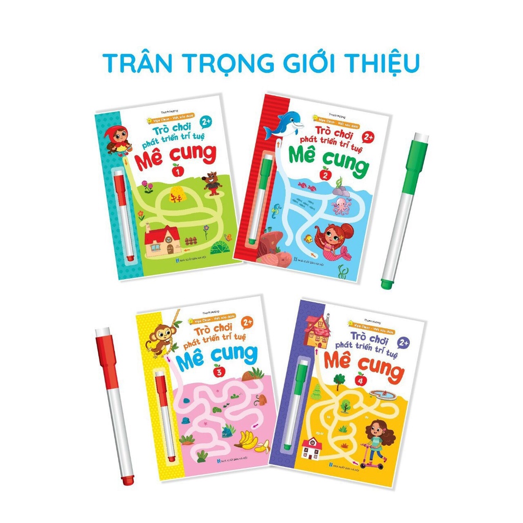 Sách - Combo 4 Quyển Viết Xóa Được - Trò Chơi Mê Cung, Phát Triển Trí Tuệ - Dành cho bé 2-6 tuổi - 1 bộ - V XĐ 02