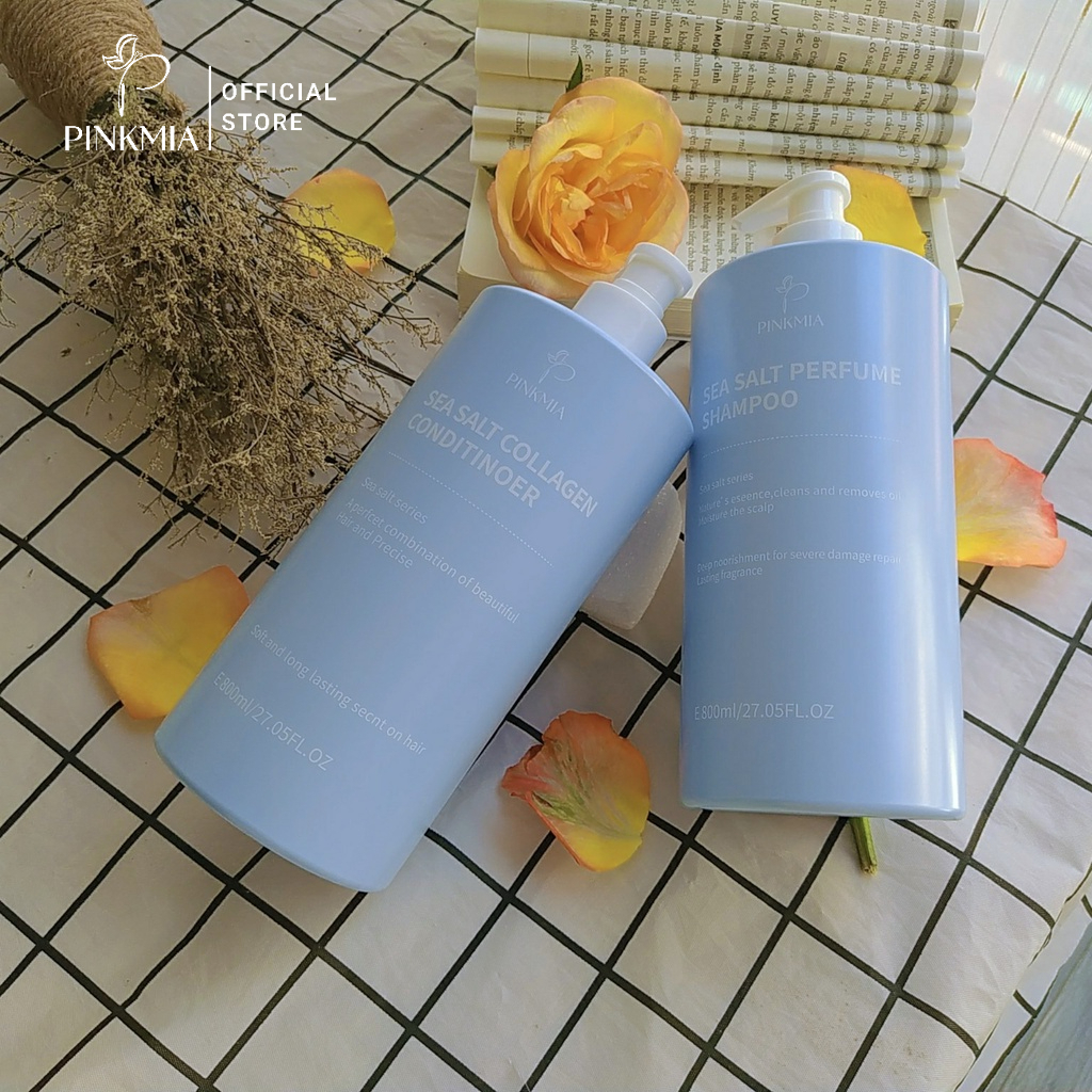 Combo Dầu Gội Xả Nước Hoa Muối Biển Pinkmia - 800ml