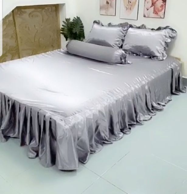 Drap giường phi lụa - may theo kích thước khách đặt