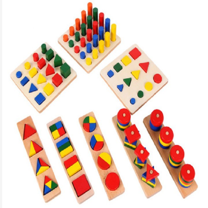 Bộ Giáo Cụ Montessori - 8 Món - Đồ Chơi Giáo Dục Gỗ An Toàn Cho Bé