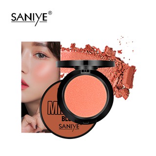 Bảng phấn má hồng đơn SANIYE dưỡng ẩm có cọ 10 màu sắc tùy chọn 8g