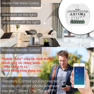 Module Tuya Smart Life, Zigbee / Wifi, loại 1/2/3 đèn, Home Assistant (Hass) -