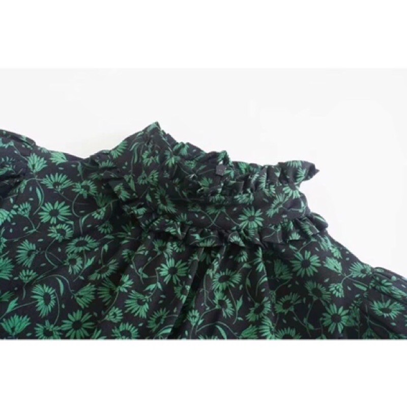 Váy hoa xanh xuất