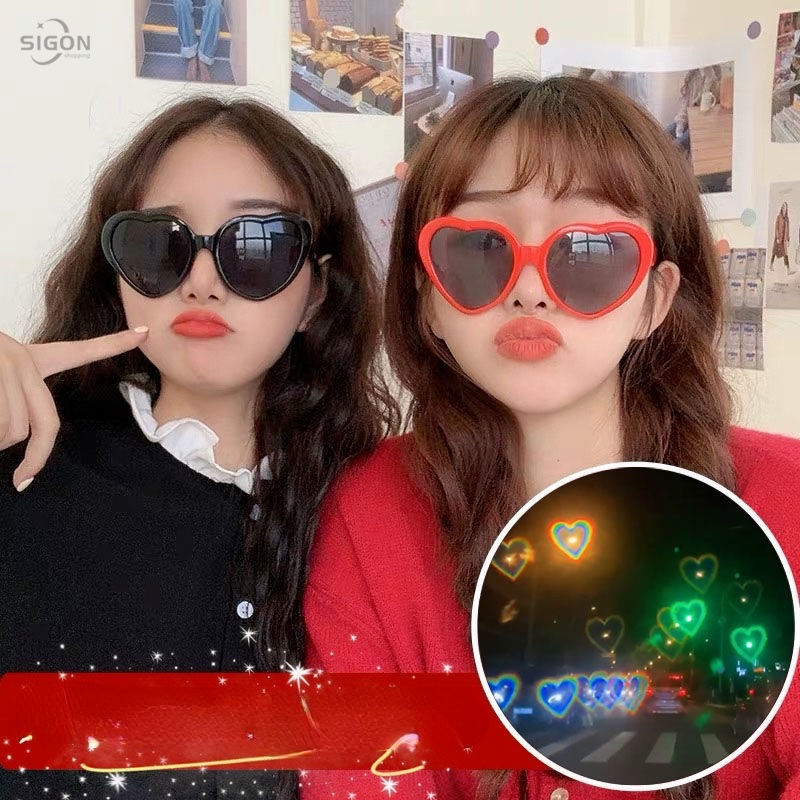 Kính mát hình trái tim thời trang cho nữ