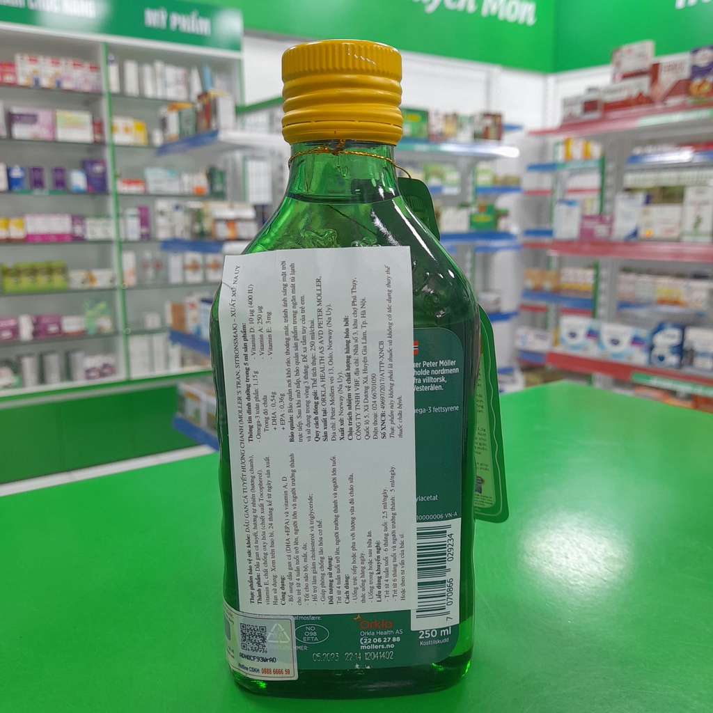 DẦU GAN CÁ TUYẾT HƯƠNG CHANH (MOLLER'S DOBBEL OMEGA-3) 250ML
